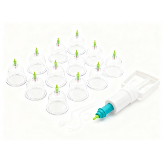 12pcs Cups Vacuum Cupping Kit Pull Out a Vacuum Apparatus Therapy Relax Massagers Curve Suction Pump