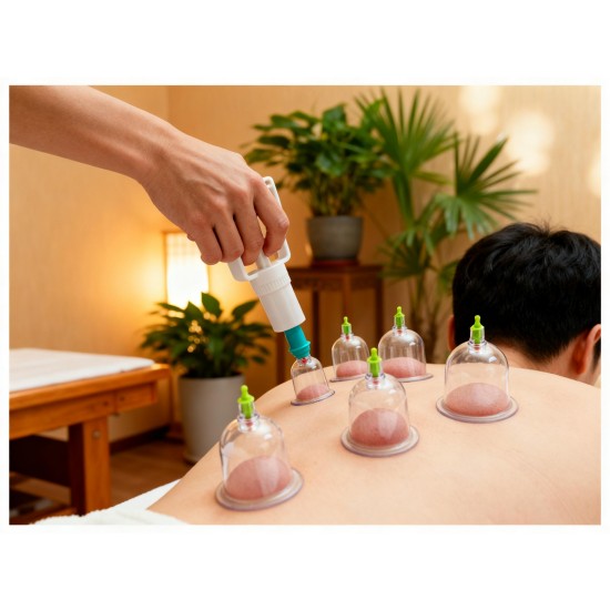 12pcs Cups Vacuum Cupping Kit Pull Out a Vacuum Apparatus Therapy Relax Massagers Curve Suction Pump
