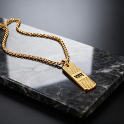 Golden Ram Naam Locket With Chain (1 Pc)