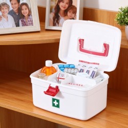 Medical Storage Box with Detachable Tray & Handle