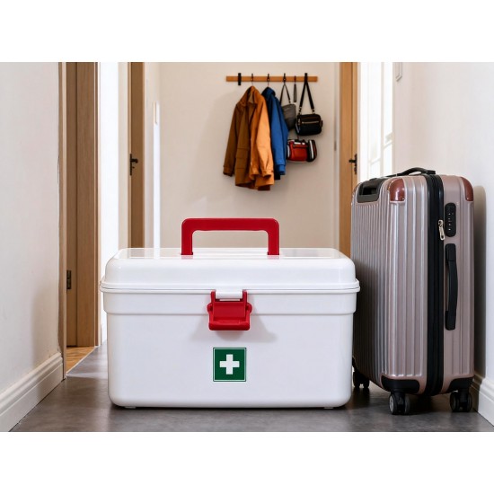 Medical Storage Box with Detachable Tray & Handle