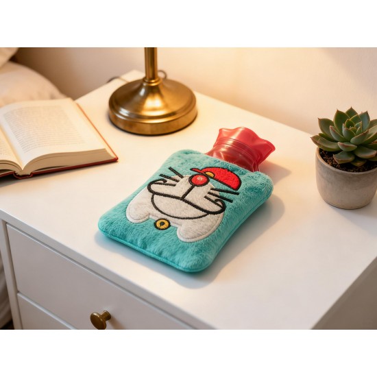 Doremon Cartoon Small Hot Water Bag with Cover for Pain Relief