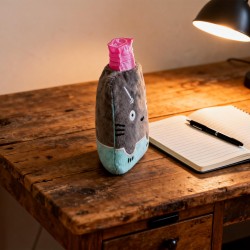 Grey Cat Print Small Hot Water Bag with Cover for Pain Relief