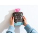 Grey Cat Print Small Hot Water Bag with Cover for Pain Relief