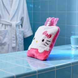 Pink Small Hot Water Bag with Cover for Pain Relief