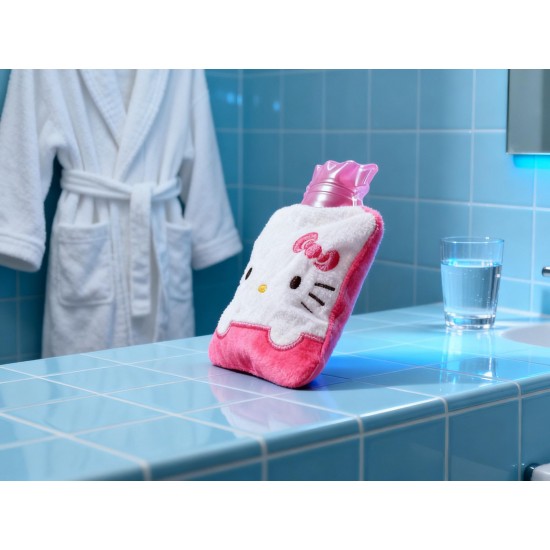 Pink Small Hot Water Bag with Cover for Pain Relief
