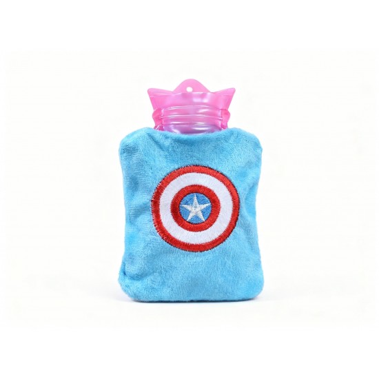 Captain America Print Small Hot Water Bag with Cover for Pain Relief