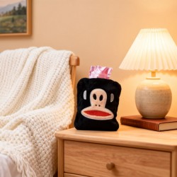 Black Small Hot Water Bag with Cover for Pain Relief