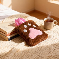Paw Print Small Hot Water Bag with Cover for Pain Relief
