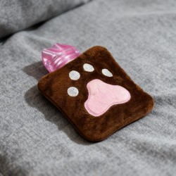 Paw Print Small Hot Water Bag with Cover for Pain Relief