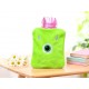 Green One-Eyed Monster Print Small Hot Water Bag with Cover for Pain Relief