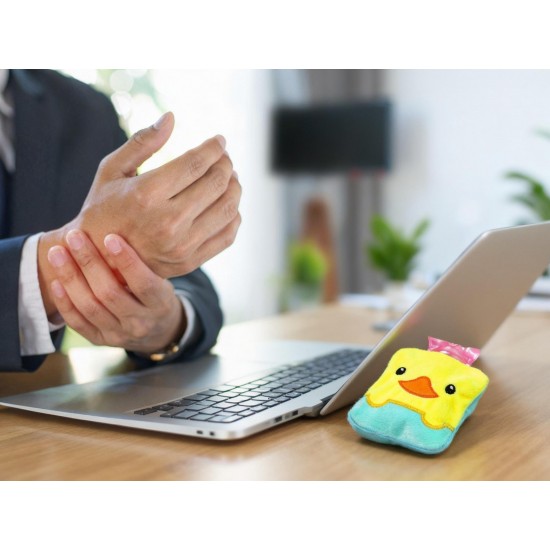 Yellow Duck design small Hot Water Bag with Cover for Pain Relief