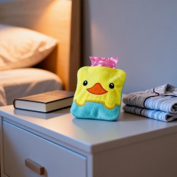 Yellow Duck design small Hot Water Bag with Cover for Pain Relief