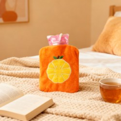 Orange small Hot Water Bag with Cover for Pain Relief, Neck, Shoulder Pain and Hand, Feet Warmer, Menstrual Cramps.