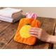 Orange small Hot Water Bag with Cover for Pain Relief, Neck, Shoulder Pain and Hand, Feet Warmer, Menstrual Cramps.
