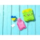 Green Kitty Hot Water Bag with Cover for Pain Relief & Warmth