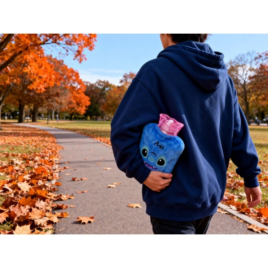 Blue Stitch Hot Water Bag - Small Size with Cover for Pain Relief & Warming