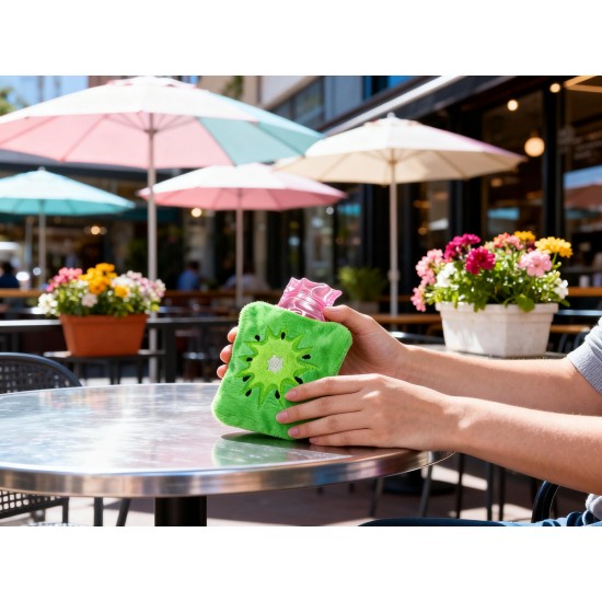 Green Sun Compact Hot Water Bag with Cover – Pain Relief Warmer for Neck, Shoulders, Hands, Feet & Menstrual Cramps