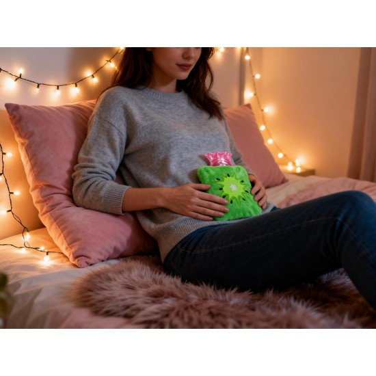 Green Sun Compact Hot Water Bag with Cover – Pain Relief Warmer for Neck, Shoulders, Hands, Feet & Menstrual Cramps