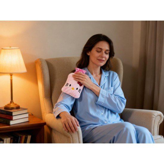 White Small Hot Water Bag – Pain Relief for Neck, Shoulder, Hand & Feet, Menstrual Cramps Warmer