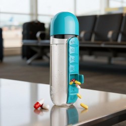 Multi-Use Pill & Water Bottle for Travel (600 Ml, Mix Color)