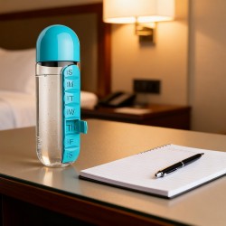 Multi-Use Pill & Water Bottle for Travel (600 Ml, Mix Color)