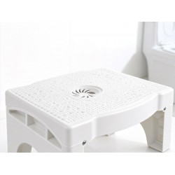 Plastic Non-Slip Folding Toilet Squat Stool - White Color