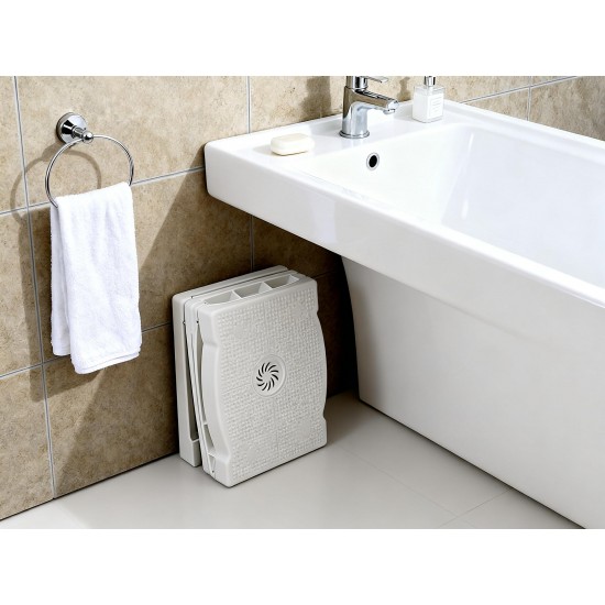 Plastic Non-Slip Folding Toilet Squat Stool - White Color