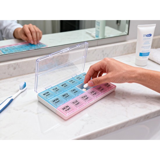 Weekly Pill Organizer Box with 21 Compartments (1 Pc)