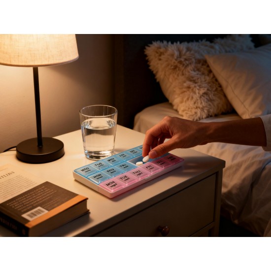 Weekly Pill Organizer Box with 21 Compartments (1 Pc)