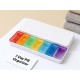 Weekly 7 Day Rainbow Color Pill Organizer Box