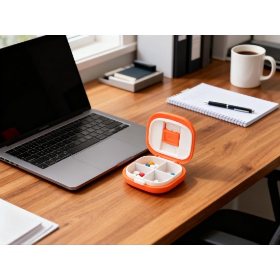 Plastic 4 Section Pill Box Organizer (1 Pc / Mix Color)