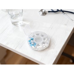 7-Sided Portable Pill Box Medicine Planner Small case