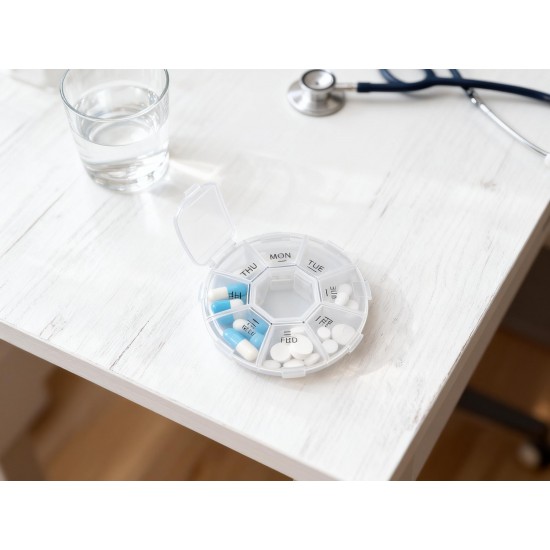 7-Sided Portable Pill Box Medicine Planner Small case