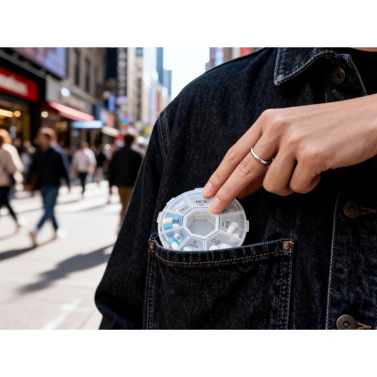 7-Sided Portable Pill Box Medicine Planner Small case