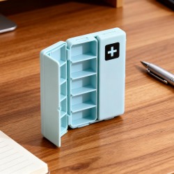 Magnetic Pill Organizer, 7 Compartments Portable Pill Case (1 Pc)