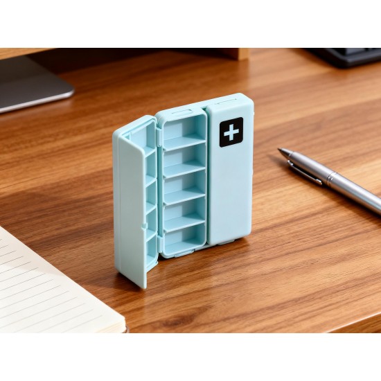 Magnetic Pill Organizer, 7 Compartments Portable Pill Case (1 Pc)