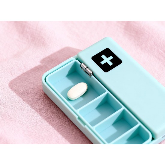 Magnetic Pill Organizer, 7 Compartments Portable Pill Case (1 Pc)