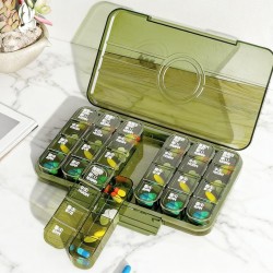 Portable Weekly Pill Box Organiser Daily Pill Keeper 21 Grid Container (1 Pc)