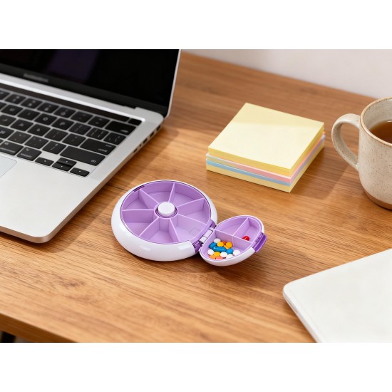 Cute 7-Day Pill Box Dispenser – Portable 7-Grid Medicine Organizer (1 Pc)