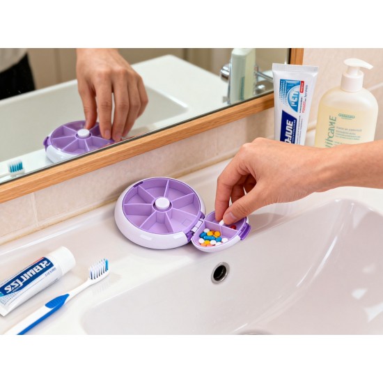 Cute 7-Day Pill Box Dispenser – Portable 7-Grid Medicine Organizer (1 Pc)