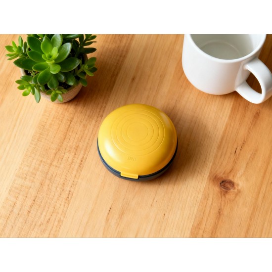 Portable Round Shape 4 Compartments Pill Box (1 Pc / With Color Box)
