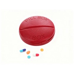 Portable Round Shape 4 Compartments Pill Box (1 Pc)