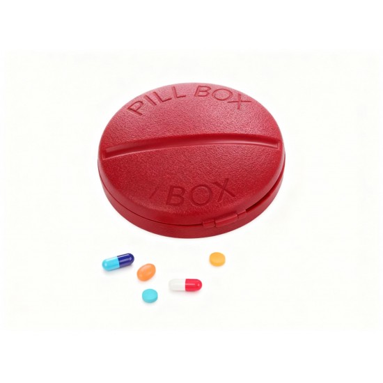 Portable Round Shape 4 Compartments Pill Box (1 Pc)