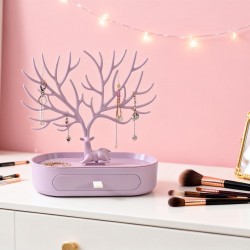 Plastic Jeweller Organizer Earring Holder and Necklace Rack With Drawer (1 Pc)