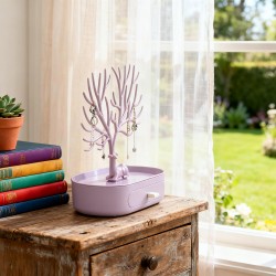 Plastic Jeweller Organizer Earring Holder and Necklace Rack With Drawer (1 Pc)