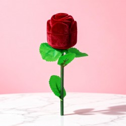 Artificial Rose Flower Shaped Jewelry Ring Box (1 Pc)