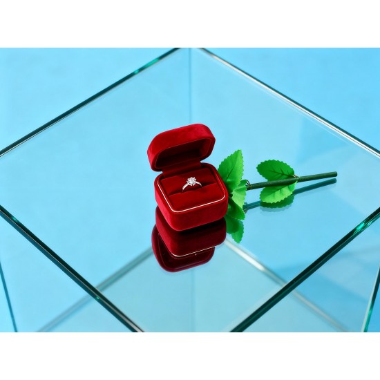 Artificial Rose Flower Shaped Jewelry Ring Box (1 Pc)