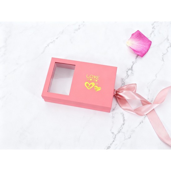 Jewellery Gift Box with Lids & Roses Packaging Box with 6 Roses (1 Set)