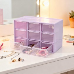 Plastic Compact Drawer Organizer for Jewellery (9 Compartment)